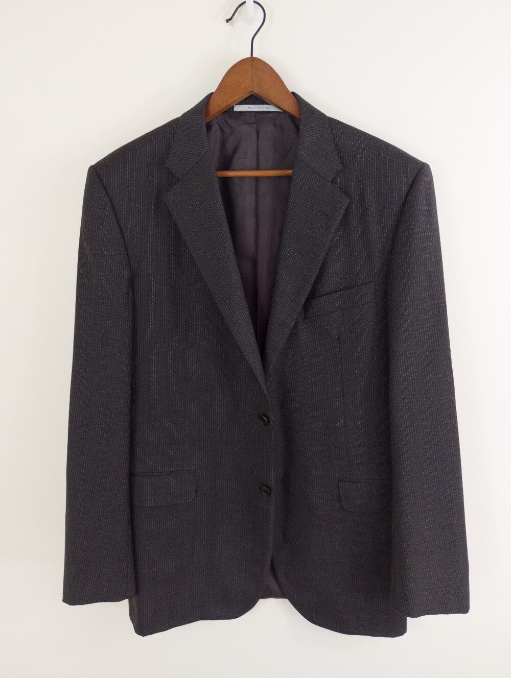Burberry London Westminster Pinstripe Wool Suit Jacket Blazer 42R